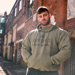 khaki acid wash hoodie