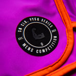 SN Clo. Mens Physique Board Shorts - Purple / Orange / Black