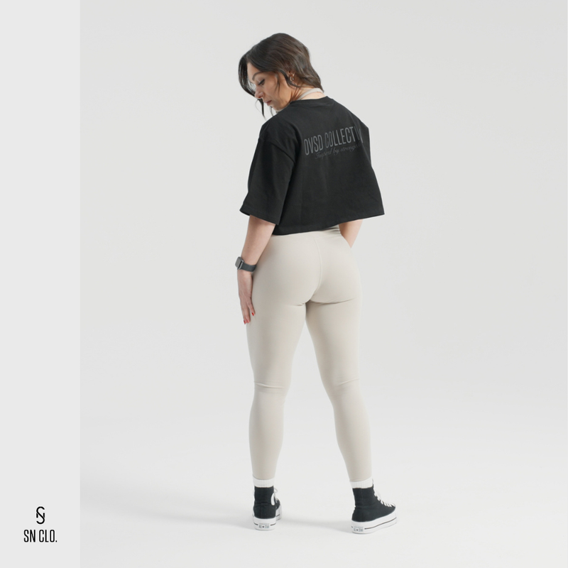 SN CLO. OVSD Cropped Tee - Black