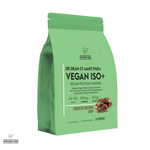 Green package of vegan protein powder  Vegan ISO+ by Dr Dean St Mart PhD on a white background