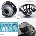 Inside the shaker Biocote reduces bacteria by more than 85% and label reading 'Supplement Needs'.